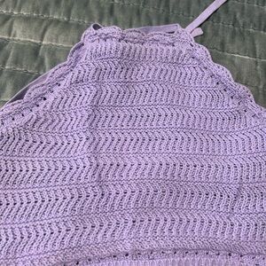 Hollister Purple Crochet Halter Top